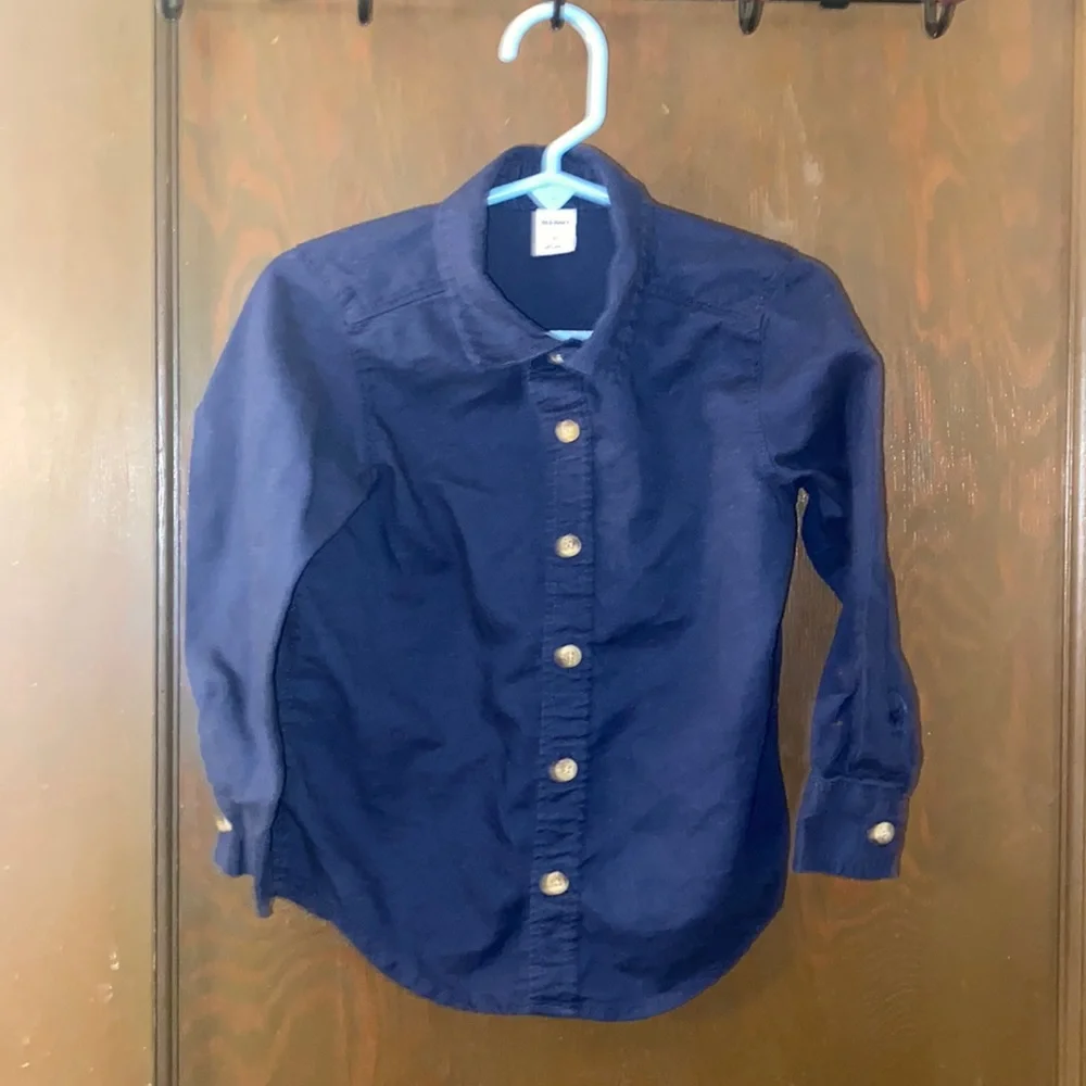 Old Navy navy blue button down size 3T